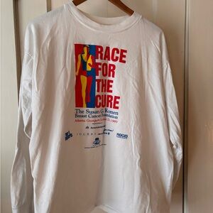 Vintage 1993 White Race for the Cure Long Sleeve Shirt